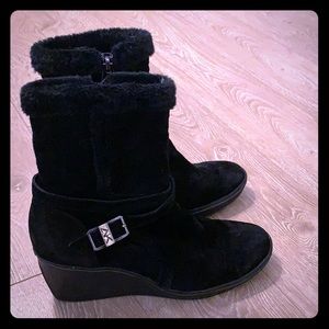 Black Wedge Boots